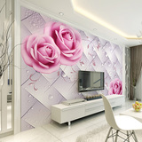 电视背景墙壁纸 墙布 壁画无纺布3d立体现代 客厅卧室温馨玫瑰花