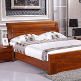 卧室家具套装组合实木床1.5 1.8米双人床可配高箱榆木床储物床