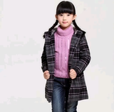 安奈儿女童装 中长款呢子大衣薄棉衣外套AG245130  特价
