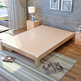 实木松木单人双人床1出租房1.2客房1.5榻榻米1.8米无床头床架简易