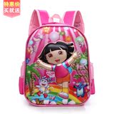 韩版儿童3D女孩朵拉幼儿园书包中大班3-4-5-6岁女童可爱双肩背包