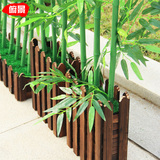 仿真竹子装饰客厅仿真绿植物盆栽加密假竹子配栅栏盆人工草坪套装