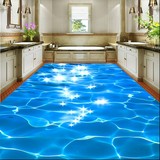 3D瓷砖背景墙 3D浴室地板 主题酒店背景 3D深山小溪流水地板地砖