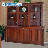 骐晟 欧式复古整体酒柜定制 上海实木酒架定做 红樱桃酒柜吧台