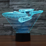 创意礼品 外贸新款星际迷航战舰3D灯 七彩触控LED视觉灯 氛围台灯