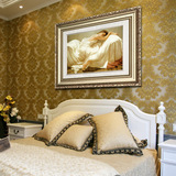现代简欧卧室有框装饰画睡美人床头墙画宾馆客房壁画酒店客房挂画