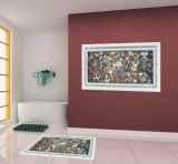 立体3D荷塘鱼壁纸墙贴创意厨房浴室可移除防水地贴画瓷砖玻璃贴画