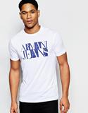 Armani Jeans英国正品代购2016春名品阿玛尼男装标示印花短袖T恤