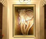 油画无框有框装饰玄关客厅吉祥金箔大象 纯手绘欧式抽象现代挂画