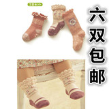 3双婴幼儿宝宝中筒纯棉袜子 1-2-5岁春秋冬季女儿童松口防滑地板
