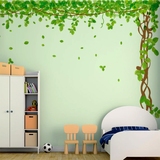 沙发电视背景墙装饰卧室创意贴画绿藤鸟笼照片墙特大树墙贴纸客厅