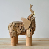 居慢生活 纯手工实木质大象摆件摆设创意客厅新房装饰工艺品礼物