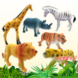 仿真动物玩偶 野生搪胶动物6件 儿童过家家益智玩具十二生肖恐龙