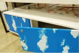 PVC背胶自粘墙纸墙贴 儿童房卧室蓝天白云壁纸 家具衣柜翻新贴纸