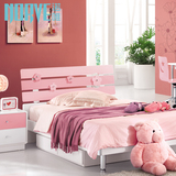 公主床女孩儿童床1.2/1.5米青少年床小孩储物单人床家具粉红色