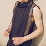 DDZY  个性围巾领设计透视无袖T恤 闷骚男装  DT03-P60