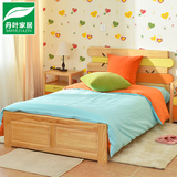 丹叶纯实木床松木床1.5 1.2米单人床成人双人床简易木头床儿童床
