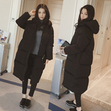 韩国2015女装冬装棉衣女过膝中长款面包服棉服韩版连帽外套棉袄潮