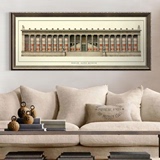 欧式古典装饰画艺术横条世界名建筑图稿 客厅书房床头画首选装饰