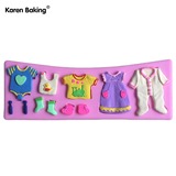 Baby Clothes Clothesline Shape Silicone Cake Mold Chocolate