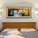 现代纯手绘油画客厅装饰画无框画壁画餐厅横版画蝴蝶兰花卉M99