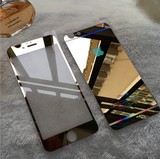 苹果6钢化膜玻璃膜 iPhone6 plus金属边框手机壳套i6彩色贴膜镜面