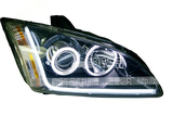 05-08款福克斯大灯总成改装HID氙气灯双光透镜天使眼LED双色泪眼