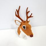 仿真动物小鹿头装饰品工艺品带磁铁毛绒玩具DIY手机壳胸针装饰品