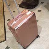 日默瓦旅行箱玫瑰金拉杆箱20万向轮男女行李箱铝框登机箱密码箱24