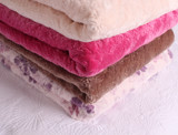 短毛绒绗缝被子 冬季超柔法兰绒毯加厚床单 春秋床盖 保暖可机洗