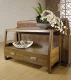 新中式沙发背几 1.2米39宽68高胡桃色抽屉柜子 餐边几储物木柜子