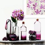 WOOKEN潮流色彩烟熏系列灰紫玻璃花瓶装饰瓶心愿瓶
