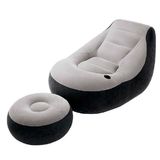 INTEX舒适植绒充气沙发床 躺椅 折叠椅 单人懒人休闲沙发 户外折?