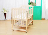 双层环保无漆实木婴儿床带护栏储物儿童宝宝摇床男女孩可变书桌