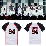 EXO衣服Love Me Right同款夏装短袖T恤韩版打歌橄榄球应援服学生