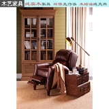 北京木艺家具 比邻美式乡村 厂家直销定制纯实木橡胶木书架书柜