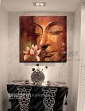东南亚泰国油画佛像画装饰画玄关客厅挂画壁画手绘手工画佛教画像