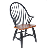 特价欧式美式实木橡木温莎扶手靠背椅子比邻乡村地中海餐椅电脑椅