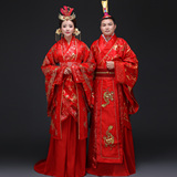 唐装汉服中式大红女古装拖尾款贵妃装敬酒服中式婚礼汉式唐代婚服