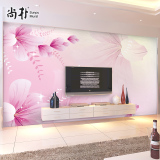 电视背景墙纸 定制大型壁画简约现代客厅卧室3d壁纸布 梦幻花卉