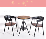 欧式铁艺实木桌椅户外阳台休闲咖啡厅酒吧组合三件套餐饮实木桌椅
