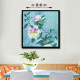 时势世纪 纯手绘中式牡丹花开富贵风景花卉油画客厅餐厅沙发壁画