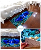 几长方形地毯卧室床边飘窗玄关地垫可机洗地毯客厅茶3D九鱼图创意