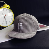 韩国秋冬季新款字母纯色立体条纹平沿嘻哈棒球帽子欧巴最爱时尚帽