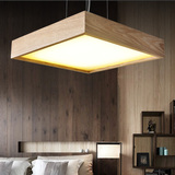 「木修远-曙光」设计师艺术创意灯具餐厅卧室方形简约实木制吊灯