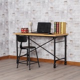 美式转角铁艺电脑桌 实木做旧书桌办公桌宜家简约家用简易写字台