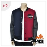 韩国代购正品EVISU 潮流韩版休闲蓝红拼接时尚男女款夹克外套