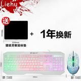 猎狐办公游戏键盘鼠标背光套装电脑通用USB有线键盘防水鼠标背光