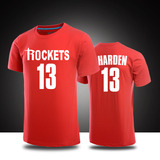 篮球T恤 火箭队 霍华德 哈登球衣t恤 短袖 男 13号 体恤 精梳纯棉