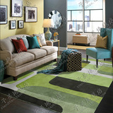 时尚简约绿色地毯客厅茶几沙发地毯卧室床边手工腈纶地毯满铺定制